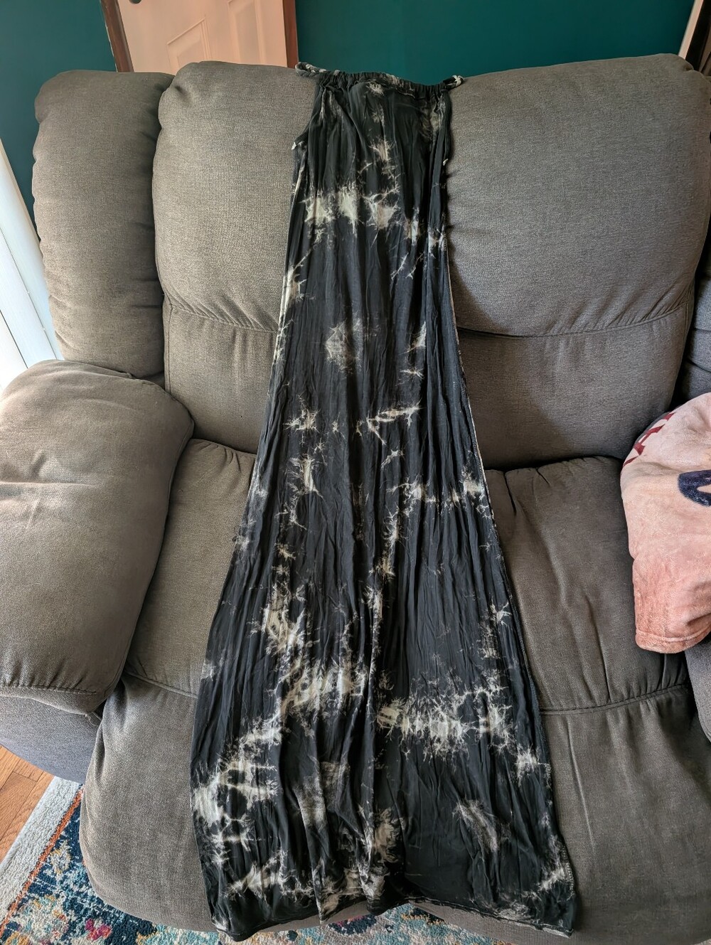 Rolla Coster Black and White Tie-Dye Sheer Curtain Panel